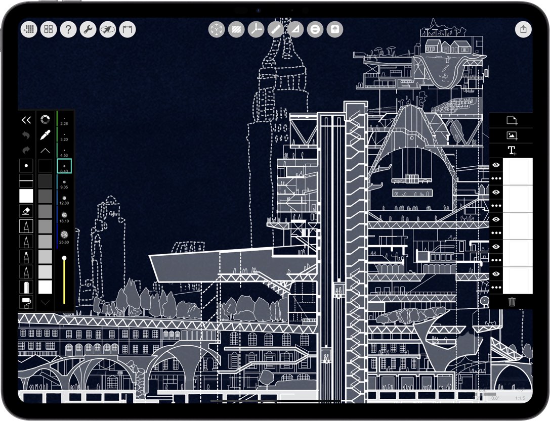 best App for architects _ iPad drawing for architecture _  section drawing