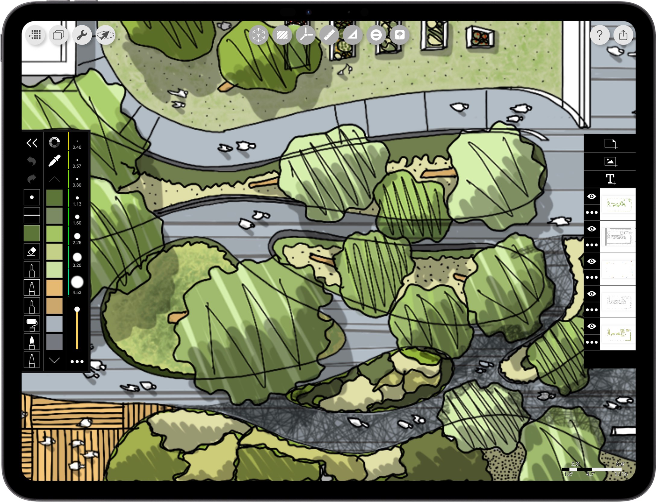 best App for architects _ iPad drawing for landscape design _  site plan sketch