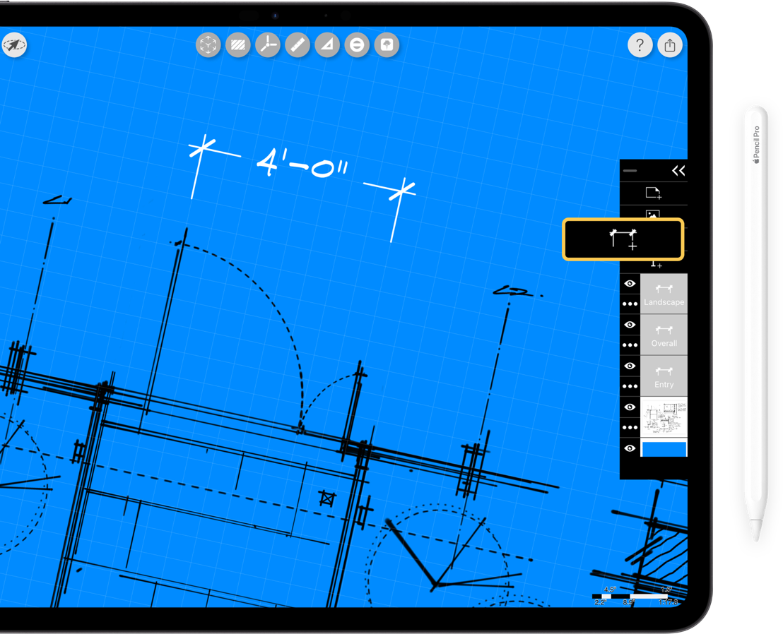 Morpholio Trace: Best iPad App for Architects, dimension drawings